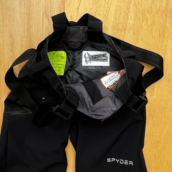 SPYDER PROPULSION Women’s Black Suspender Snow Ski Softshell Pants sz 12 NWOT - Picture 6 of 16